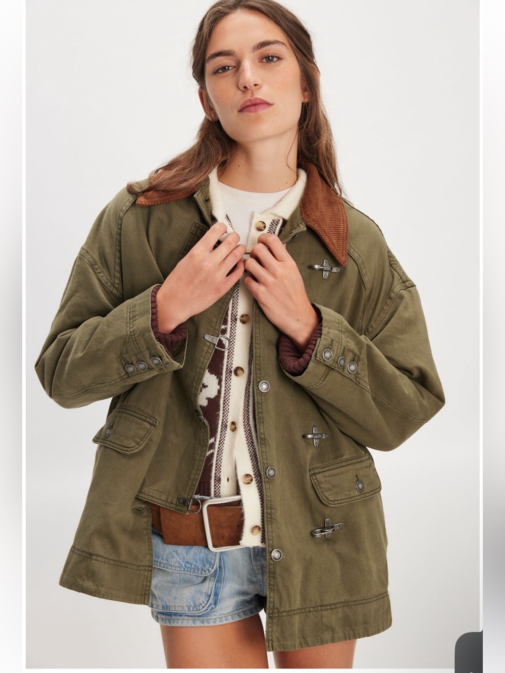 We the Free / Free People Denim Barn Coat L - Picture 2 of 6